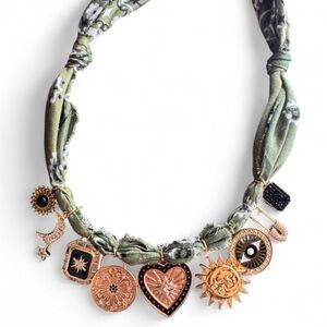 Gold and Black Charm Necklace